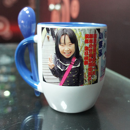 轉印馬克湯匙杯-(藍)